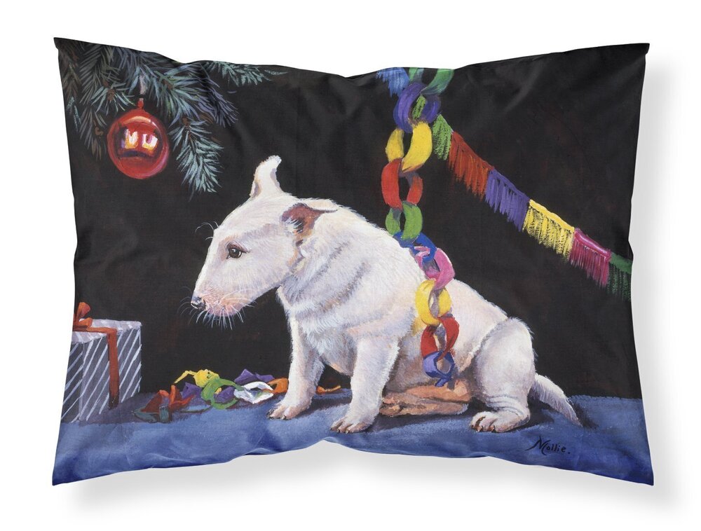 5290 FMF0012PILLOWCASE Bull Terrier Under The Christmas Tree Fabric